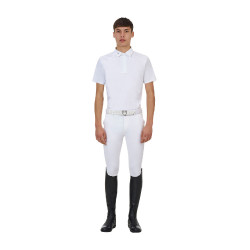 Wedstrijdpolo heren Equestro Ridertechnology korte mouw knopen