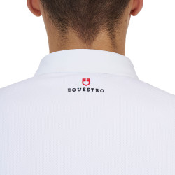 Wedstrijdpolo heren Equestro Ridertechnology lange mouw knopen
