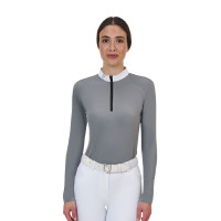 Wedstrijdpolo dames Equestro Ridertechnology lange mouw en rits