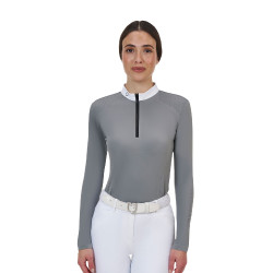 Wedstrijdpolo dames Equestro Ridertechnology lange mouw en rits