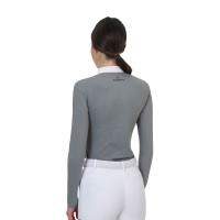 Wedstrijdpolo dames Equestro Ridertechnology lange mouw en rits