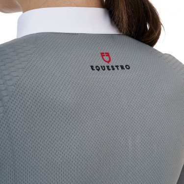 Wedstrijdpolo dames Equestro Ridertechnology lange mouw en rits
