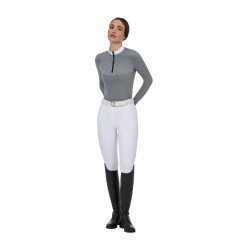 Wedstrijdpolo dames Equestro Ridertechnology lange mouw en rits