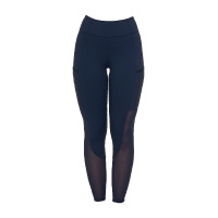 Dames full grip rijleggings met geperforeerde inzetstukken Marineblazer Marineblauw
