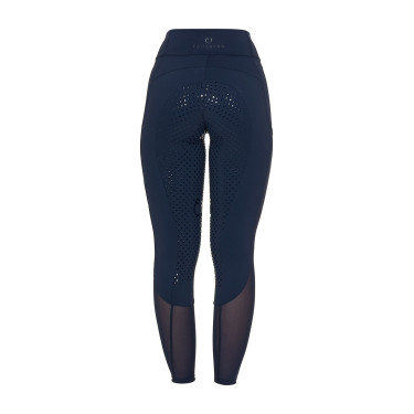 Dames full grip rijleggings met geperforeerde inzetstukken Marineblazer Marineblauw