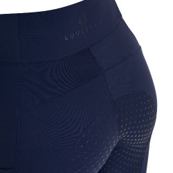 Dames full grip rijleggings met geperforeerde inzetstukken Marineblazer Marineblauw
