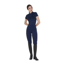 Dames full grip rijleggings met geperforeerde inzetstukken Marineblazer Marineblauw
