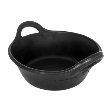 Ronde voederbak voor op de grond met handvatten 11 liter