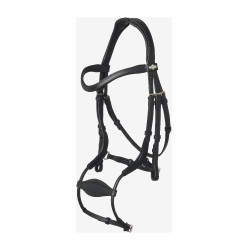 Arika Verstelbar Anatomisch Hoofdstel met Gebogen Neusriem Zwart/Zilver LeMieux Arika Verstelbar Anatomisch Hoofdstel met Gebogen Neusriem Zwart/Zilver LeMieux