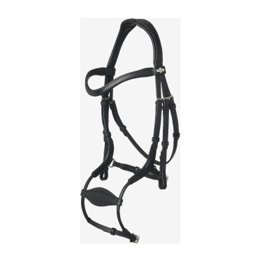 Arika Verstelbar Anatomisch Hoofdstel met Gebogen Neusriem Zwart/Zilver LeMieux Arika Verstelbar Anatomisch Hoofdstel met Gebogen Neusriem Zwart/Zilver LeMieux