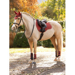 LeMieux Reflective Suede Mixte GP Square Zadeldek Roodbruin Oranje