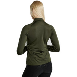 MoErica langärmliges Winter-Poloshirt mit Viertelreißverschluss Dusty Rose Montar Olijfkleurig Groen