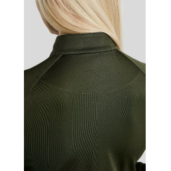 MoErica langärmliges Winter-Poloshirt mit Viertelreißverschluss Dusty Rose Montar Olijfkleurig Groen