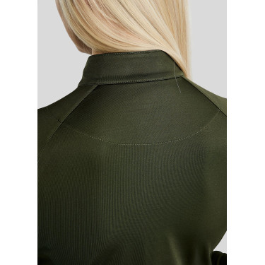 MoErica langärmliges Winter-Poloshirt mit Viertelreißverschluss Dusty Rose Montar Olijfkleurig Groen