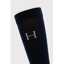 Carly Sokken x3 Harcour Wijnstok / marine / visgraat Beige
