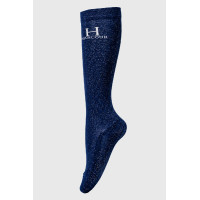 Glitter sokken Harcour Happy per 2 Marine Marineblauw