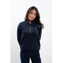 Sweater met rits Harcour x Versailles Louise Marine Marineblauw