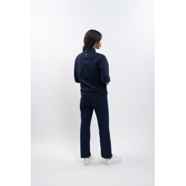 Sweater met rits Harcour x Versailles Louise Marine Marineblauw