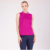 Mouwloze technische polo React Shires Aubrion Fuchsia Roze