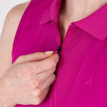 Mouwloze rijpolo dames – technisch, ademend | Aubrion