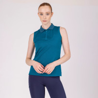 Mouwloze technische polo React Shires Aubrion IJsvogel Blauw