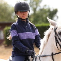Shires Aubrion junior ruiter kwart-zip fleece Middernacht / heide
