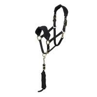 Shires Arma halster en fleece halstertouw Zwart