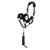 Shires Arma halster en longe van imitatiebont Zwart