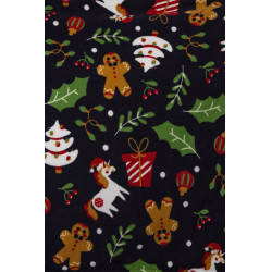 Kerstdeken Horze Kerstprint Grijs