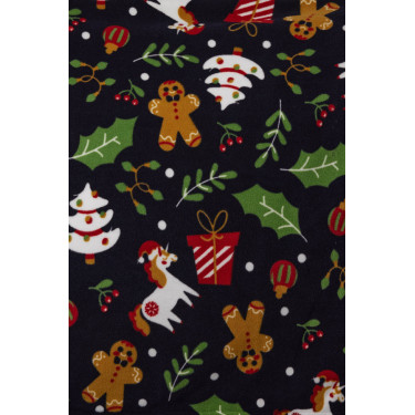Kerstdeken Horze Kerstprint Grijs