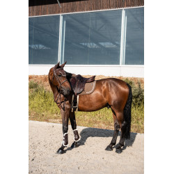 Essentiel Springzadelonderlegger GEM Equitation Tiramisu / ecru logo Bruin