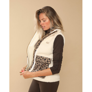 Gewatteerd vest Charlie GEM Equitation Ecru / luipaard