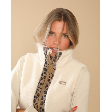 Gewatteerd vest Charlie GEM Equitation Ecru / luipaard