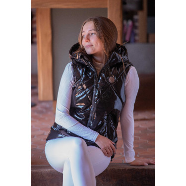 Dames bodywarmer paardrijden Pénélope Mélina – zwart