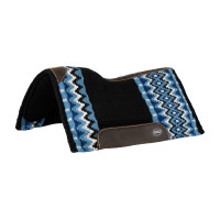 Wollen zadeldek met vilten onderkant Pool's Zwart / blauw / wit