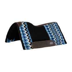 Wollen zadeldek met vilten onderkant Pool's Zwart / blauw / wit