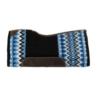Wollen zadeldek met vilten onderkant Pool's Zwart / blauw / wit