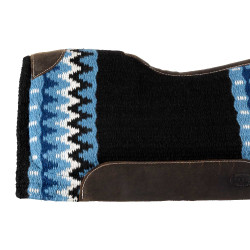Wollen zadeldek met vilten onderkant Pool's Zwart / blauw / wit