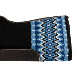 Wollen zadeldek met vilten onderkant Pool's Zwart / blauw / wit