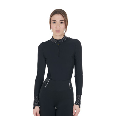Dames technische trainingspolo met strass Equestro