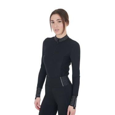Dames technische trainingspolo met strass Equestro