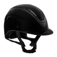 Cap Apocalypse unisex glanzende schaal EN 1384-2023 goedkeuring Equestro Zwart / zwart