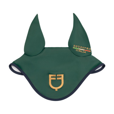 Oorkap in technische stof Equestro X Fise 100 Diepgroene salie / blauw bos