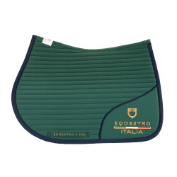 Springzadelpad met geborduurd logo Equestro X Fise 100