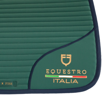 Springzadelpad met geborduurd logo Equestro X Fise 100