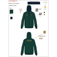 Herenhoodie Equestro X Fise 100 heren Diepgroene salie / blauw bos