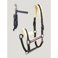 Halster en leadrope Tommy Hilfiger Equestrian Yale met bont Groen camo