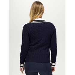 Roseville Dames Kabel V-hals Trui Tommy Hilfiger Equestrian