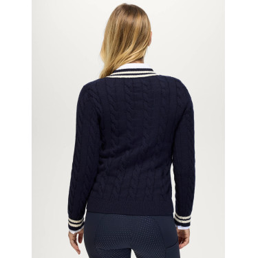 Roseville Dames Kabel V-hals Trui Tommy Hilfiger Equestrian