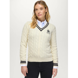Roseville Dames Kabel V-hals Trui Tommy Hilfiger Equestrian